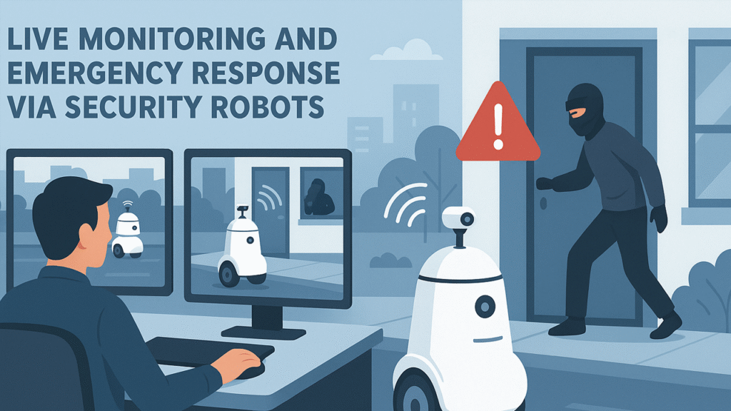 Live Monitoring and Emergency Response via Security Robots