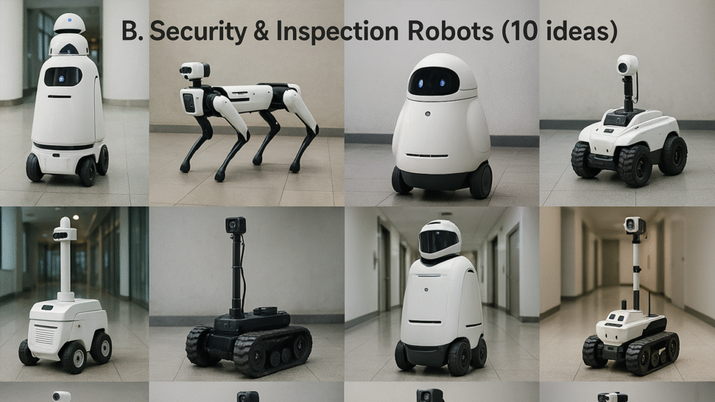 B. Security & Inspection Robots (10 ideas)