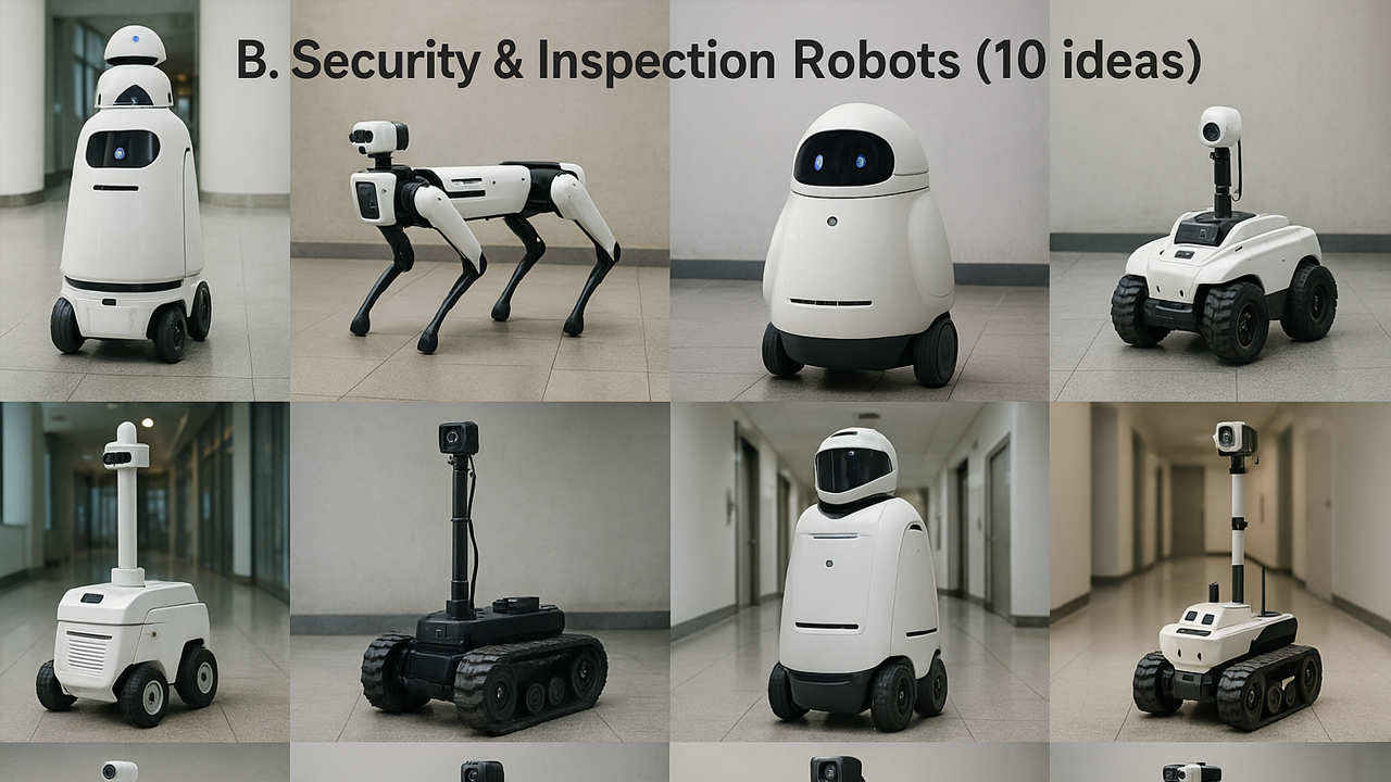 B. Security & Inspection Robots (10 ideas)