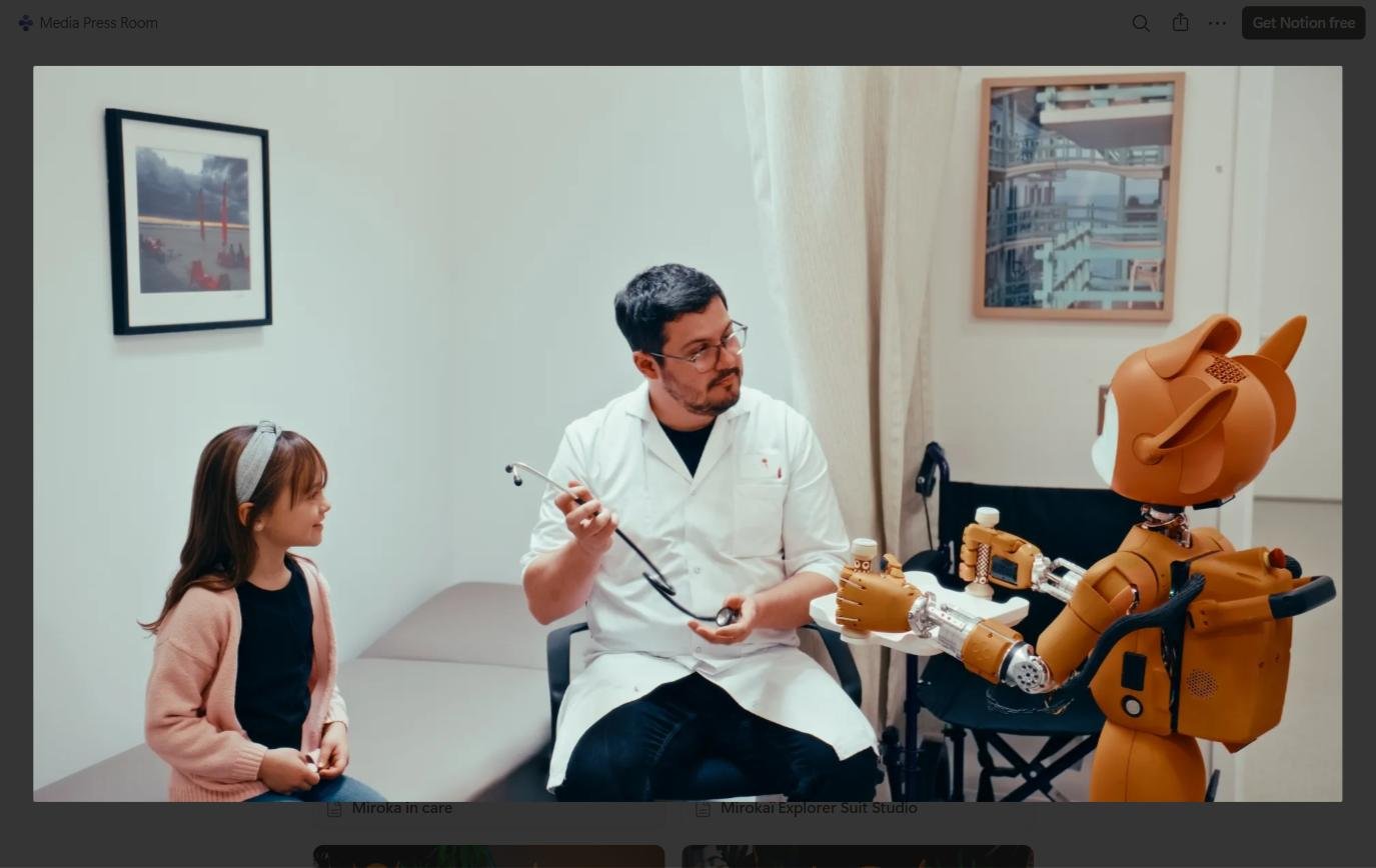 Mirokaï robot assisting a doctor and child patient – Photo credit: Enchanted Tools